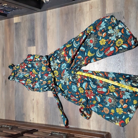 Anthropologie multicolored floral halter romper jumper - Picture 1 of 9